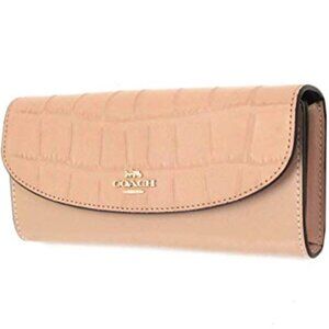 Coach Exotic Leather Wallet Nude / Light Pink/ Tan 5225